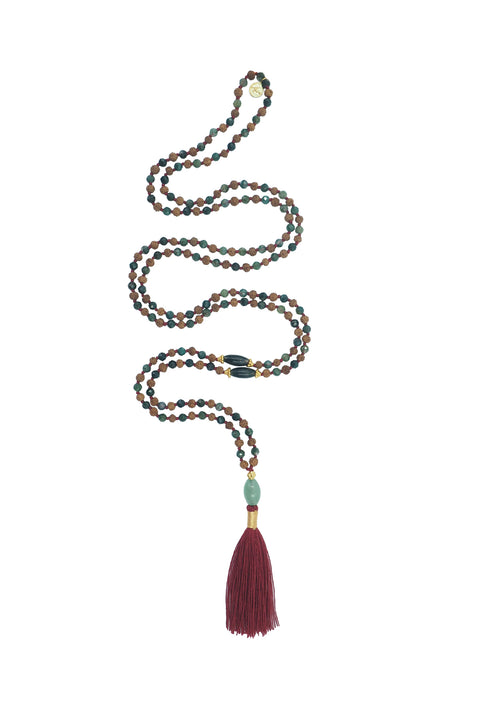 Jaiho in Moss Agate Mala