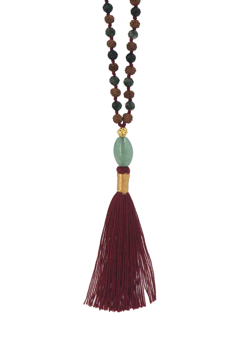 Jaiho in Moss Agate Mala