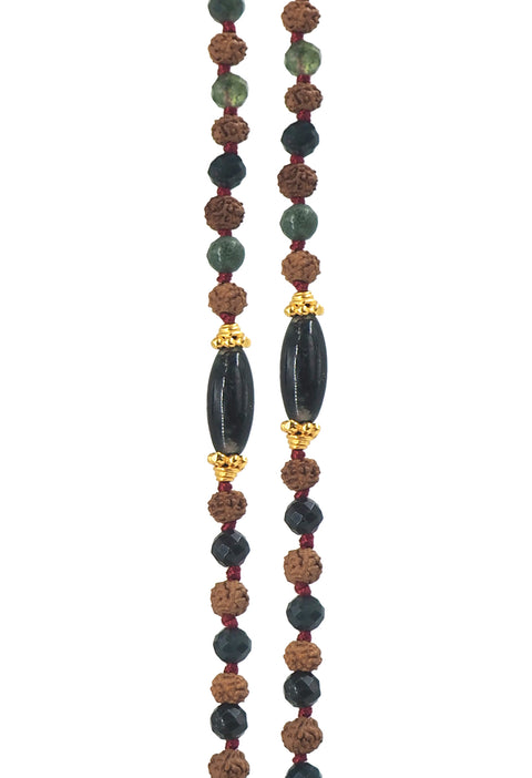 Jaiho in Moss Agate Mala