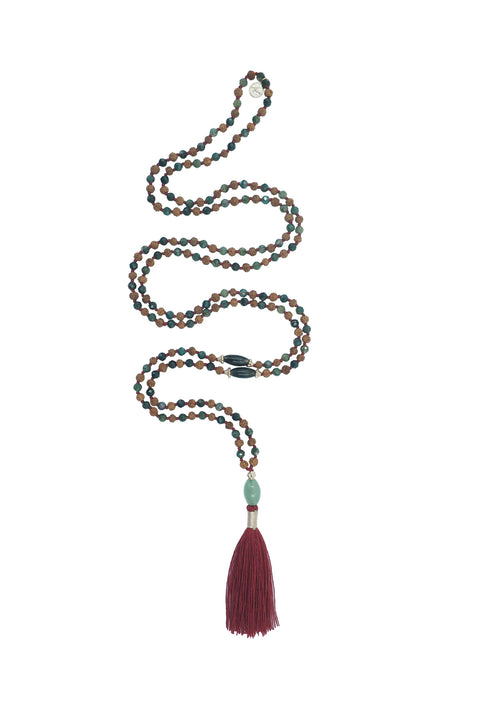 Jaiho in Moss Agate Mala