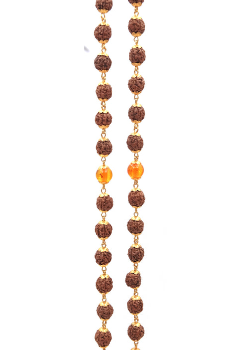 Fine Gold 22K Mala with Amber